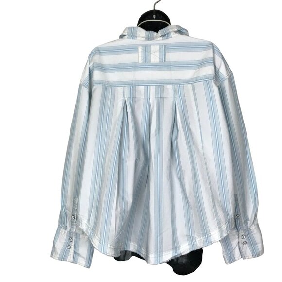 We The Free Free People Kelia Stripe Trapeze Button Down Shirt Size L - Picture 7 of 10